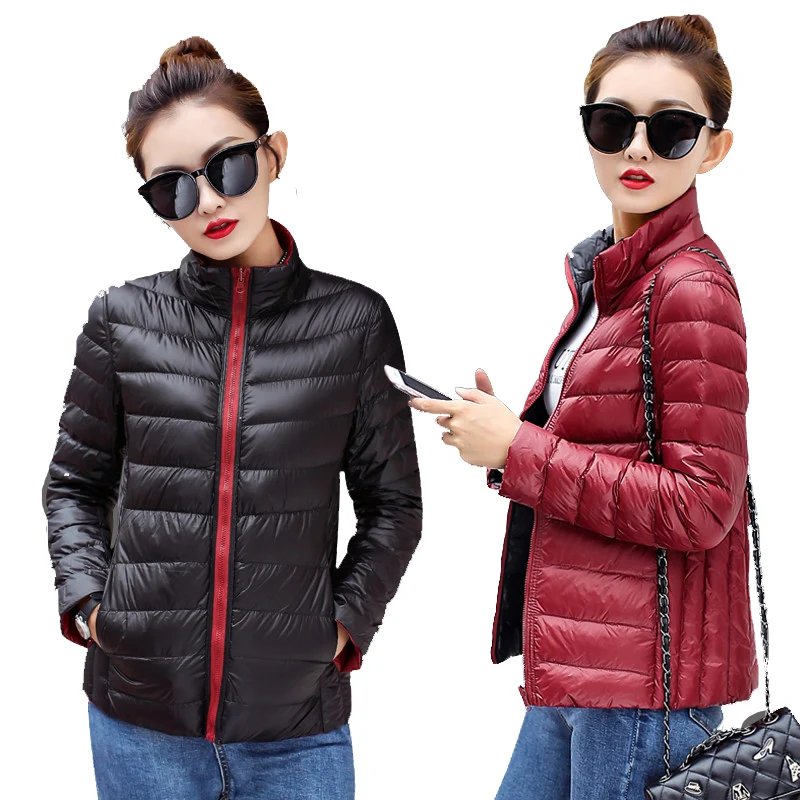 Winter Women Ultra Light Down Jacket Duck Down Hooded Jackets Long Sleeve Warm Slim Coat Parka Female Solid Portabl Outwear