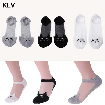 

Lovely Kids Cute Cat Mesh Socks Women Teenage Girls Summer Animal Ankle Socks