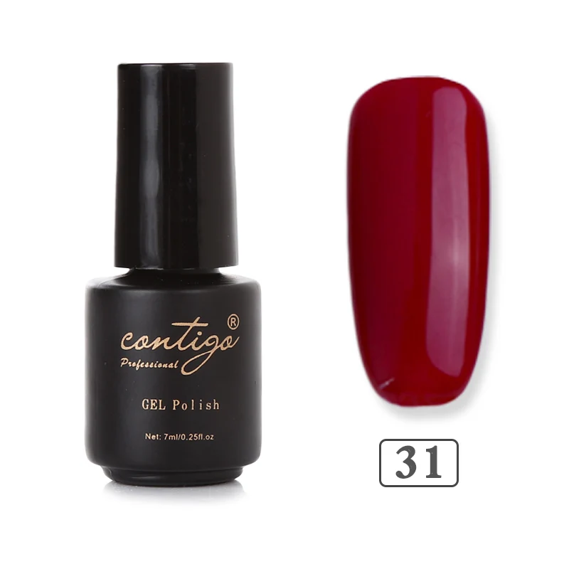 Contigo красный цвет серии УФ-гель для ногтей Vernis Полупостоянный УФ Led Замачивание гель Лак яркий модный дизайн ногтей лак - Цвет: 31