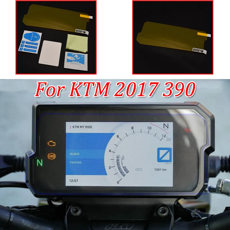 390 moto Cluster Scratch Protection Film Instrument Dashboard Cover Guard TPU Blu-ray for KTM 2017 390 (3)