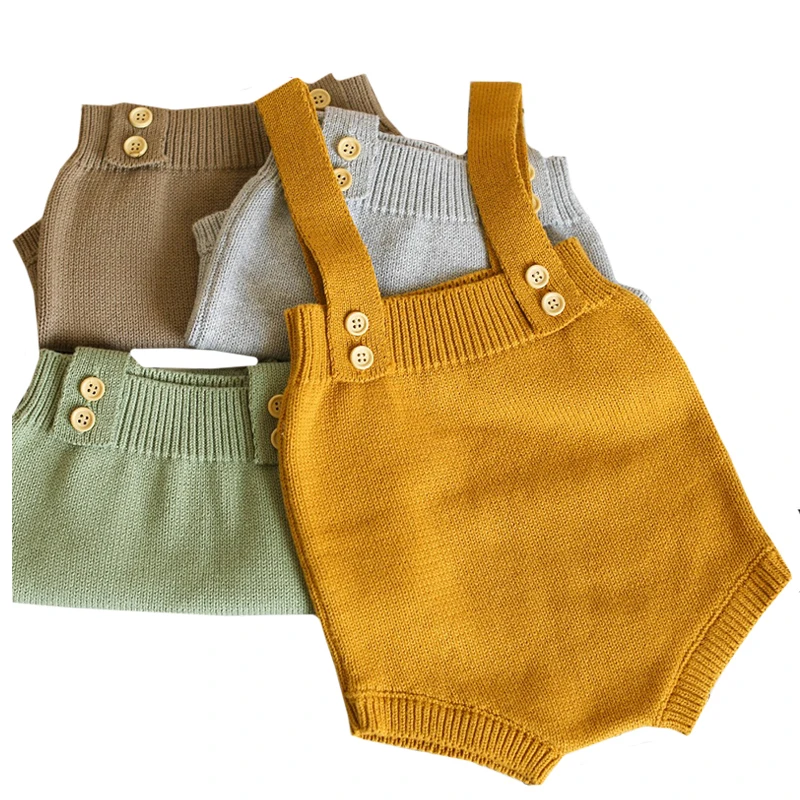 

0-24M Baby Knitting Rompers Cute Overalls Newborn Autumn Baby Boys Clothes Infantil Baby Girl Boy Sleeveless Romper Jumpsuit