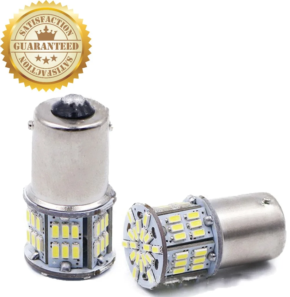 Koop 2 stks * Super Heldere Lamp 1156 BA15S P21W 1157 BAY15D P21 5 w Socket Auto Led Remlicht 3014 Chip 54 SMD Auto Richtingaanwijzer Lamp