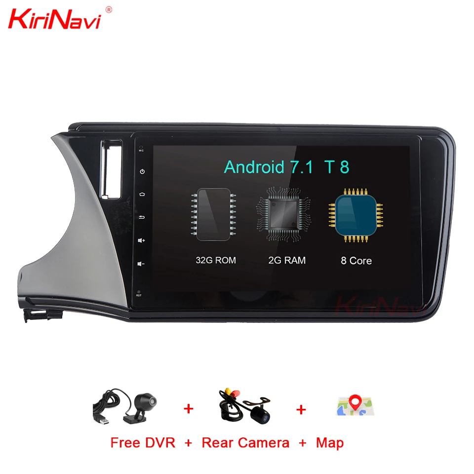 Sale KiriNavi Octa Core Android 7.1 Car DVD Player For Honda City Navigation System Multimedia Radio Stereo Audio Player 2 din RDS BT 0
