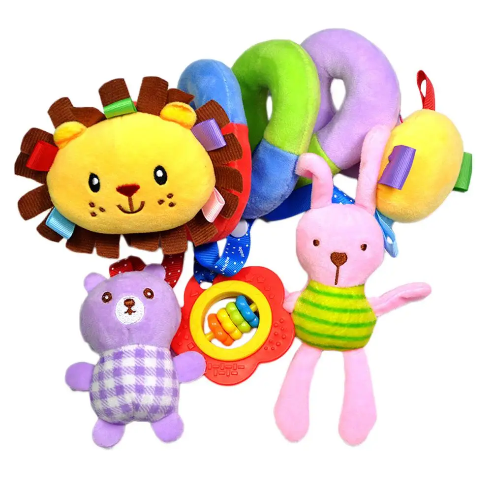  Cute Stuffed Animal Rattle Hanging Toys Baby Toys 0-12 Months Stroller Car Seat Crib Mobile Hanging