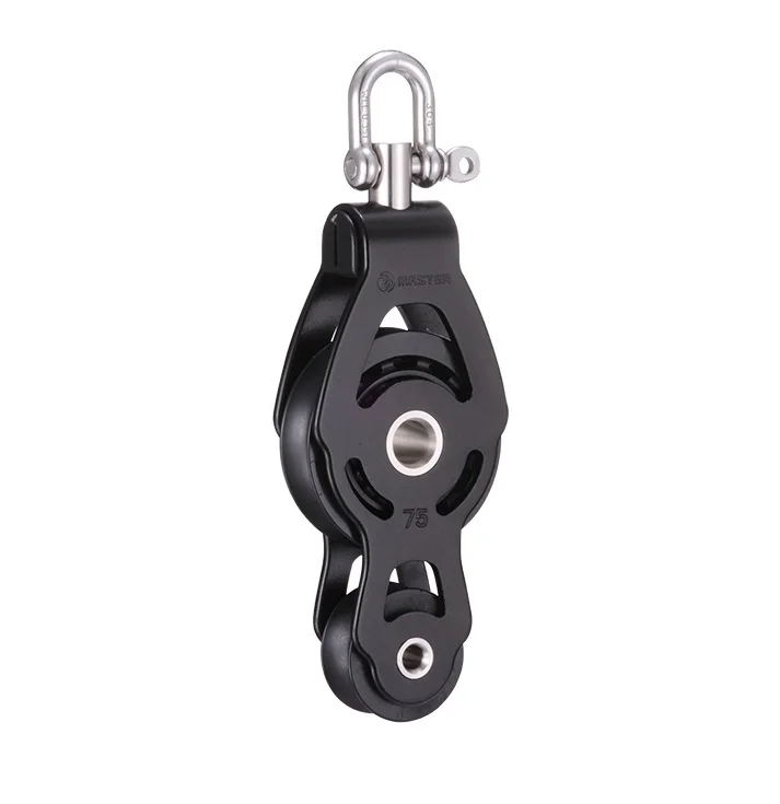 Marine Boat Yacht Sailboat Dinghy 75mm 2 15/16 Inch Aluminum Fiddle Swivel Shackle Block Small Boat Block Master ALC-7519F marine boat yacht sailboat dinghy 75mm 2 15 16 inch stainless steel single swivel shackle fiddle block master ssc 7519f