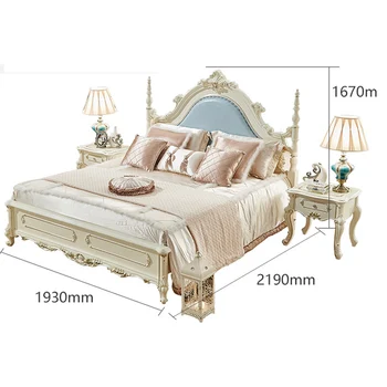 

High-end European bed French solid wood double bed