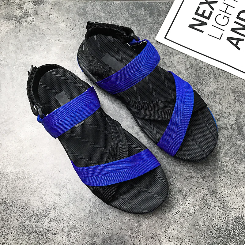 

2019 Summer Beach Shoes Red Blue Sports Shoes Men Light Weight Sandals Men Beach Anti Slip Sport Sandals Men Rubber Man Shoes