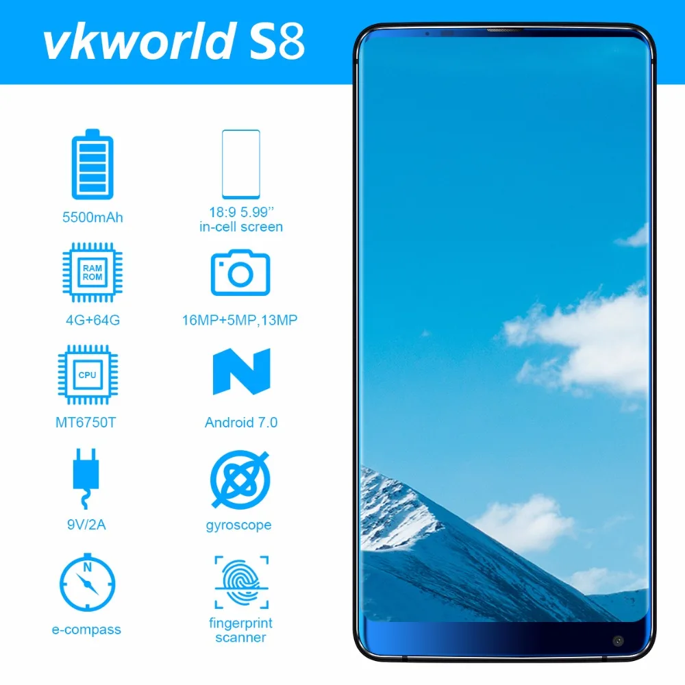 VKworld S8 5500 mAh Teléfono Móvil de carga Rápida 5.99 \ VKworld S8 5500 mAh Teléfono Móvil de carga Rápida 5.99 \