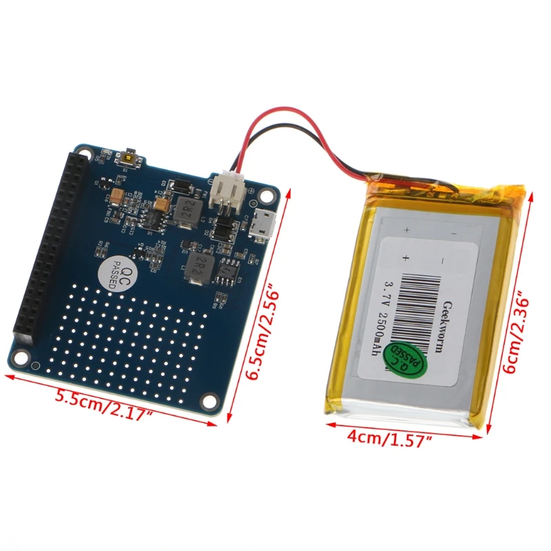 

1PC UPS HAT Board + 2500mAh Lithium Battery For Raspberry Pi 3 Model B / Pi 2B / B+ / A+ Board Module Au22 Drop Shipping