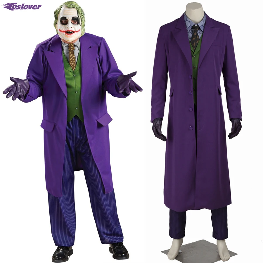 Coslover Batman Il Cavaliere Oscuro Joker Costume Cosplay DC Heath Ledger  Abbigliamento Uomo Vestito di Vestito di Halloween Movie|joker cosplay  costume|joker cosplaythe joker cosplay - AliExpress