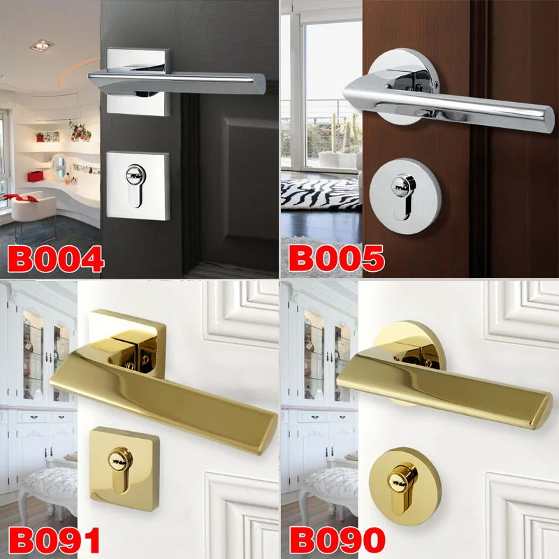 

2018 Fechadura Modern Indoor Door Magnetic Locks Absorption Of Copper Core Bright Chrome Pvd Gold Fission Lock Manufacturers