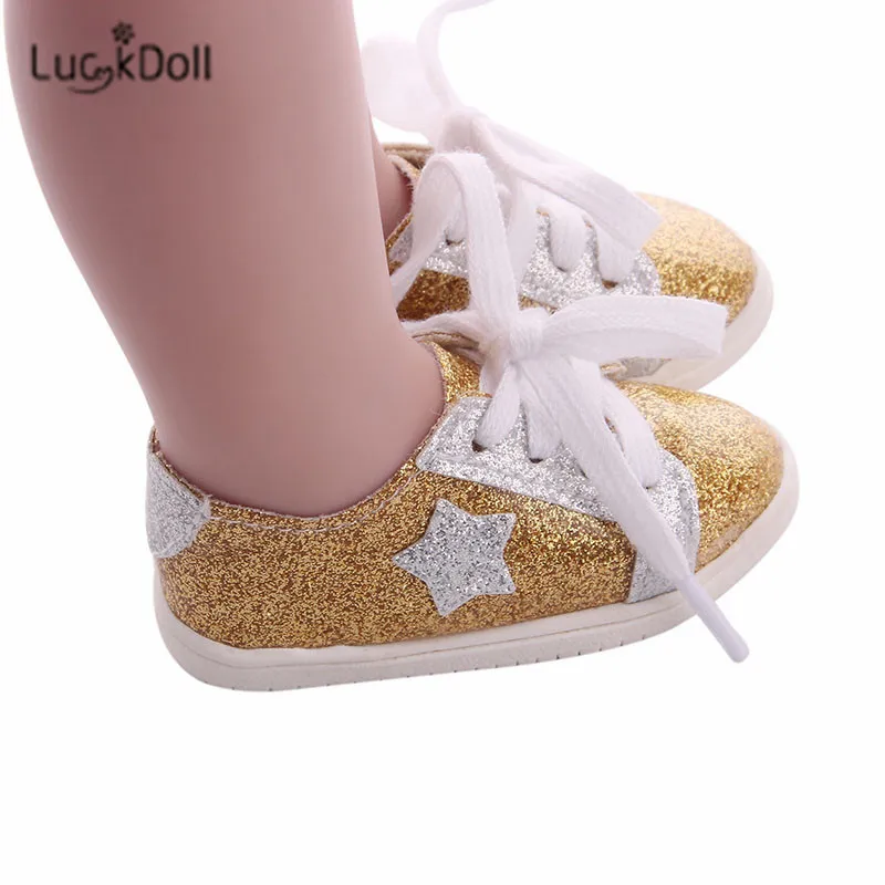 LUCKDOLL вафельная пятиугольная обувная игрушка ShoesFit 18 дюймов американская 43 см детская кукла одежда аксессуары, игрушки для девочек, поколение, день рождения Gif