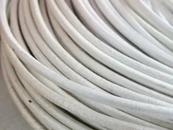 

free shipping!! High quality natural 4mm White geunine leather cord 100/roll A-2220