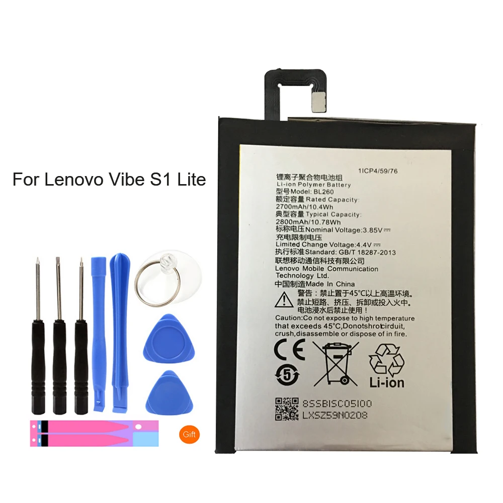 Оригинальный BL260 для Lenovo Vibe S1 Lite S1La40 аккумулятор высокого качества 3 85 В 2700 мАч с