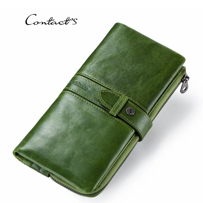 

Women's Wallet Large Handbags Female Red Female Genuine Leather Wallet Clutch Purse Luxury Lady Cuzdan Passport Card Holder