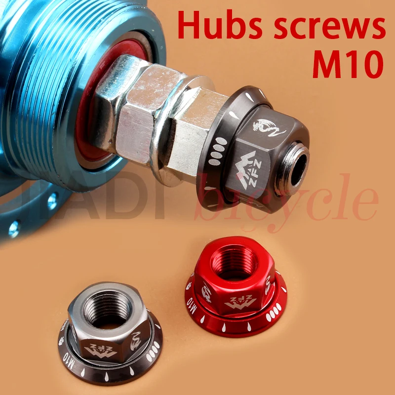 

2PCS Bicycle Hubs Screw Single Speed Bicycle M10 Hub Screw Nut Folding Bike Fixed Gear Bike Hubs Rear Axle Screw Accessories