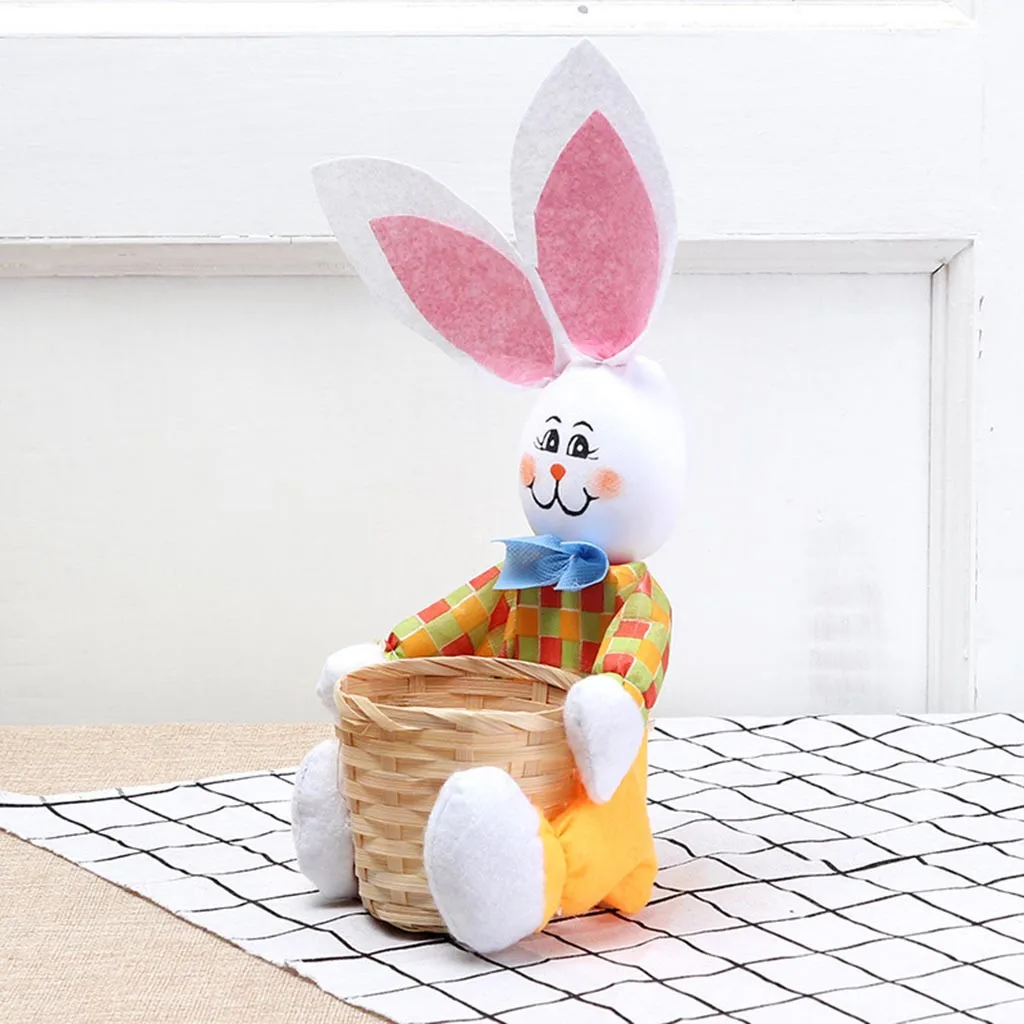 Милый кролик, Пасхальная корзина, яйца, конфета, Подарочная коробка для хранения, кролик, сумка, вечерние украшения, аксессуары для дома, пасхальный мешок