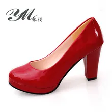 YM Women Pumps Summer Casual Shoes Round Toe Shallow 9cm High Heels Sexy Platform Women Office & Career Shoes Thick Heel Pumps