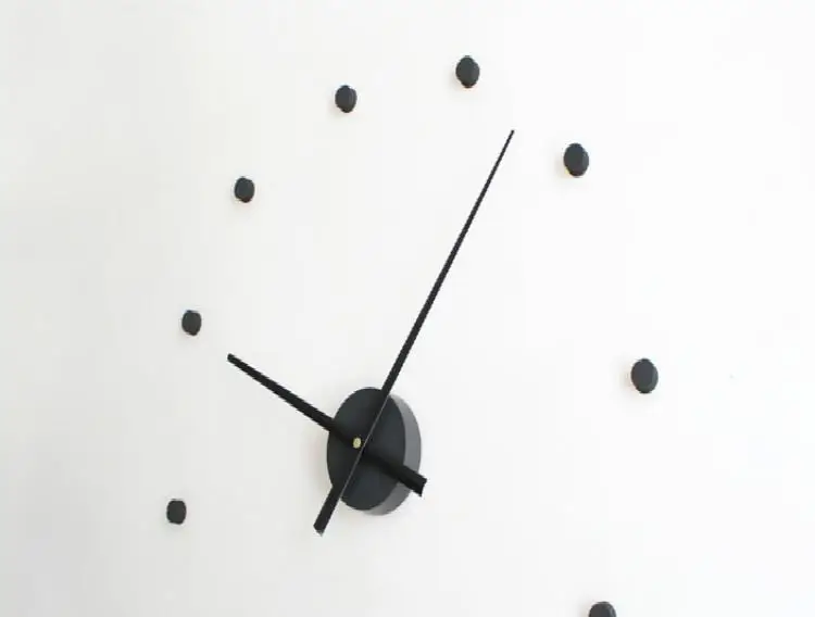 Diy настенные часы, креативные часы, 12 черных точек, аксессуары для украшения дома, современный дизайн, Новое поступление, настенные часы - Цвет: Черный