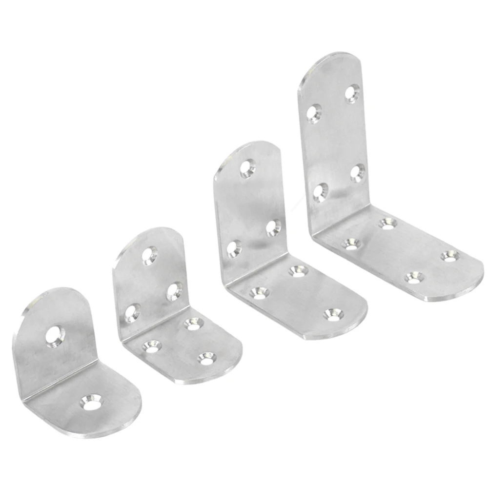 

2PCS Practical Stainless Steel Corner Brackets Joint Fastening Right Angle 2.5mm Thickened Brackets For Furniture Home