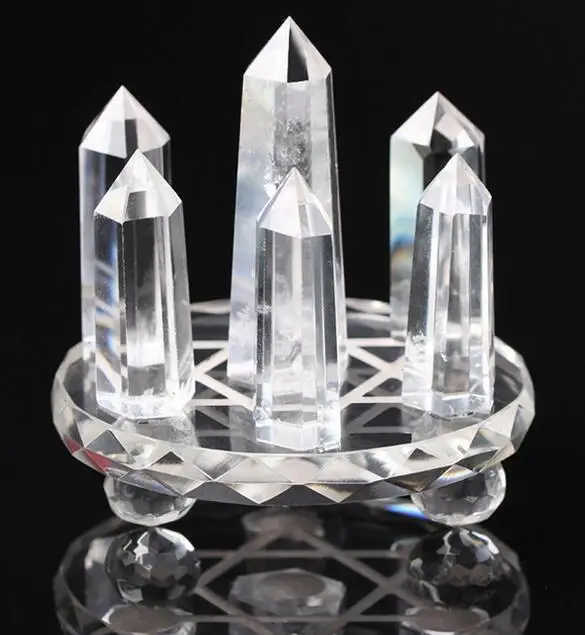 000002098##@@White crystal seven array Home Furnishing decor decoration