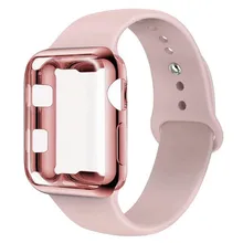 Для наручных часов Apple Watch 38 мм 40 мм 42 44 мм мягкий силиконовый замена спортивный браслет с Чехол из термопластичного полиуретана для наручных часов iwatch серии 1/2/3/4 ремень