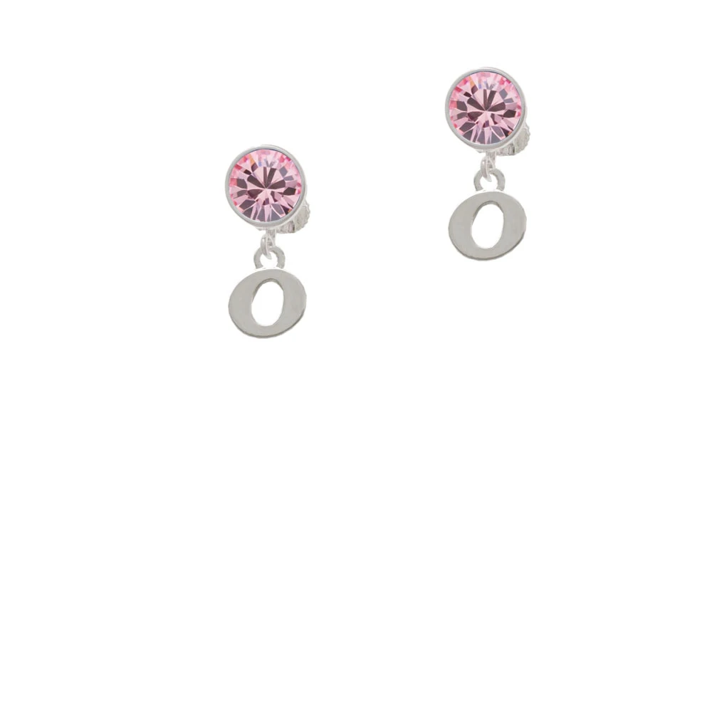 Small Initial - O - Crystal Clip On Earrings (3)