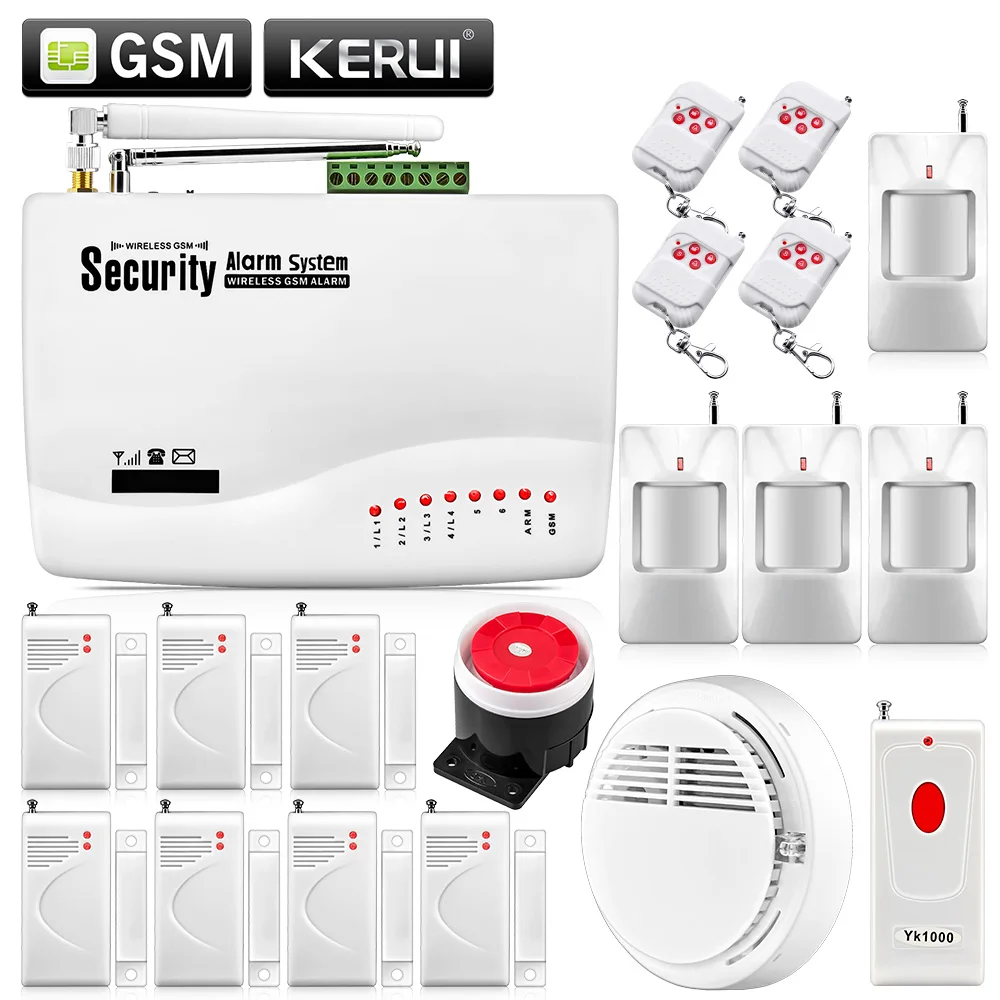 

GSM Dual Antenna Alarm Home Voice Security Tri-band Dual Antenna Alarm system with Smoke detector Russian manual