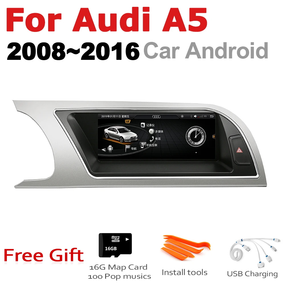 

Car Radio 2 din GPS Android Navigation For Audi A5 8T 8F 2008~2016 MMI AUX Stereo multimedia touch screen original style
