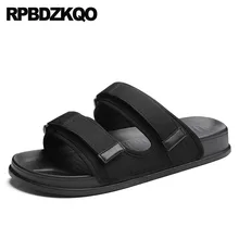 Шлепанцы без задника с открытыми пальцами Роскошные пляжные спортивная обувь в римском стиле с сетчатым ремешком повседневная обувь без застежки на плоской подошве, дизайнерские тапочки Для мужчин Римские Сандалии Летняя Спортивная обувь