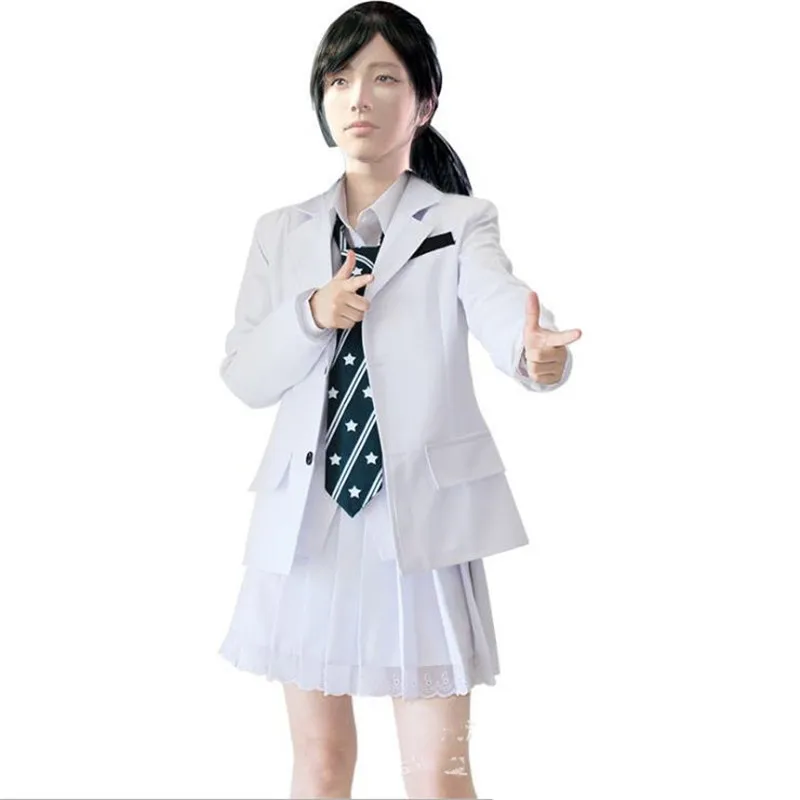  BOOCRE Game PUBG Cosplay Costumes Female Short Skirt Campus Set School Uniform ( Jacket + Skirt + T