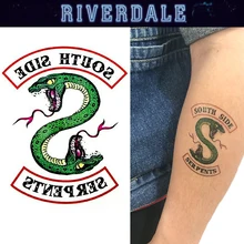 5 шт./компл. искусство змея татуировки Стикеры ривердейл Косплэй реквизит "South Side serpents" сделай сам "Стикеры Для женщин Для мужчин Хэллоуин Рождественские подарки
