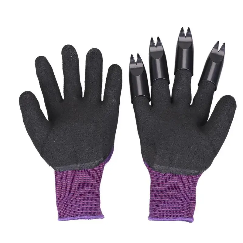 1 пара садовых перчаток 4 кончика пальца ABS латексные перчатки быстрое раскопки завод для домашняя теплица копание, рассада - Цвет: 09