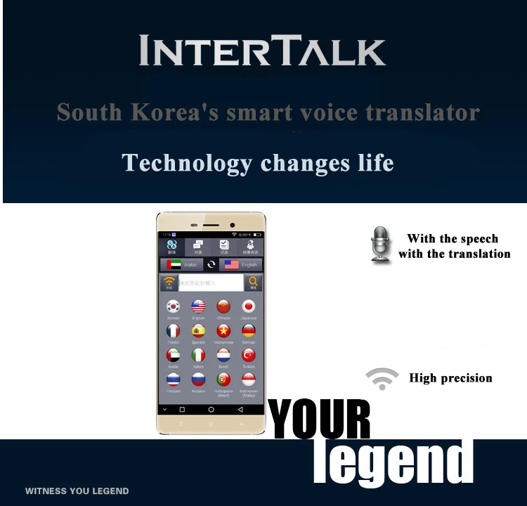 Intertalk S089+ голосовой переводчик синхронный ПЕРЕВОДЧИК 16 языков интерактивный перевод сотовый телефон планшет 32 ГБ