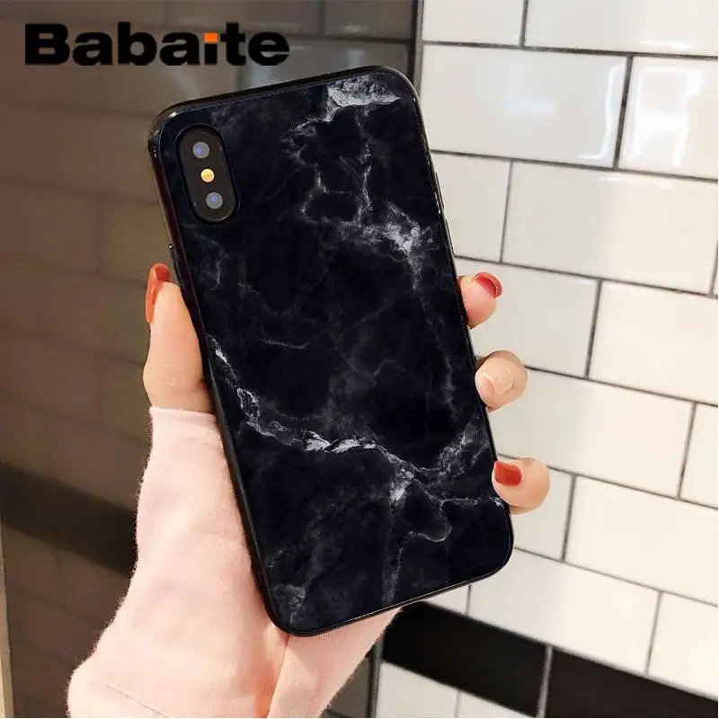 Babaite черный золотой мраморный ТПУ Черный чехол для телефона, чехол для iPhone 8 7 6 6S Plus X XS MAX 5 5S SE XR 11 11pro 11promax Shell