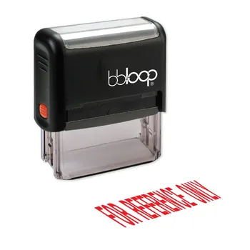 

BBloop "FOR REFERENCE ONLY" Self-Inking Stamp, Rectangular, Laser Engraved, RED/BLUE/BLACK