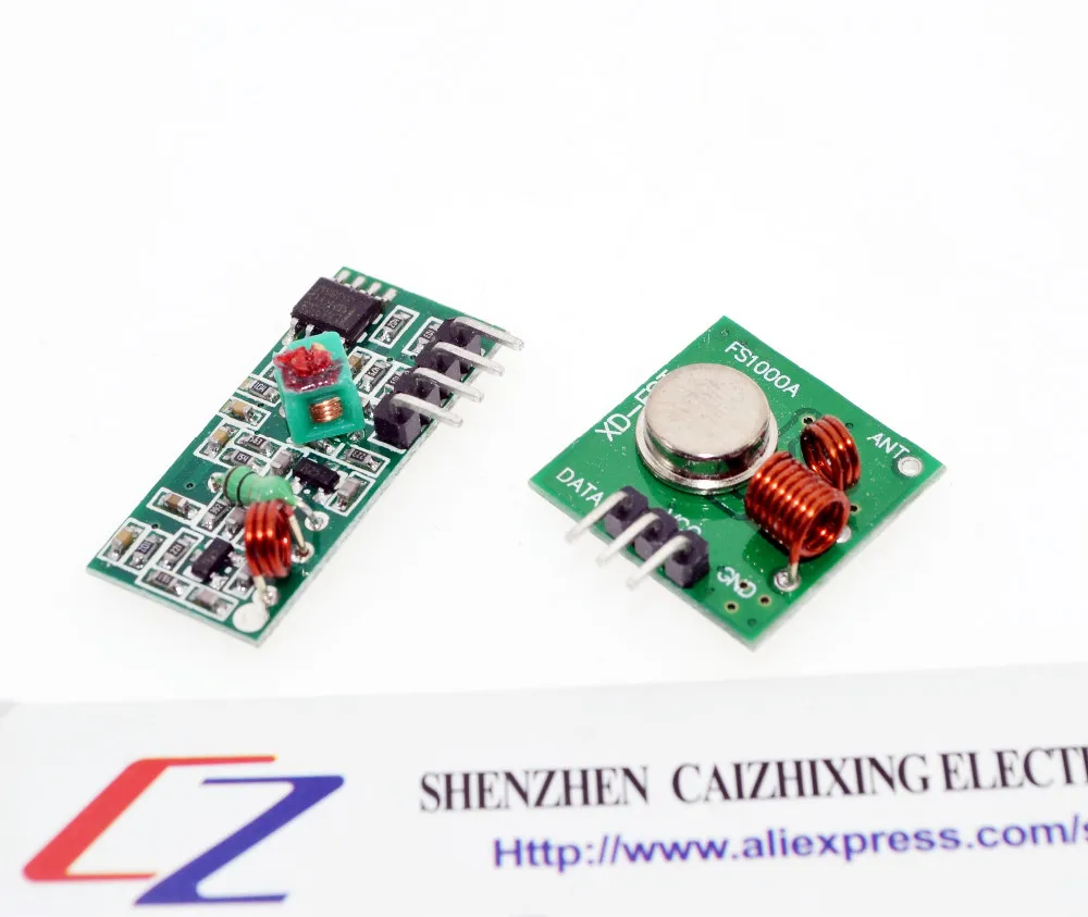 

1set/2pcs RF wireless receiver module & transmitter module board Ordinary super- regeneration 433MHZ DC5V (ASK /OOK)