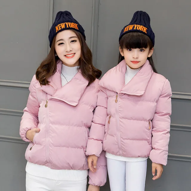 Mama Baby Mum and Daughter Clothes Children Down Jacket Coat Mother and