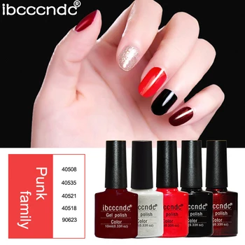 

IBCCCNDC Semi Pernament Nail Art Design Set 5 Color 10ML Soak Off Gel Polish LED UV Gel Nail Polish Lacquer Varnish Long Lasting