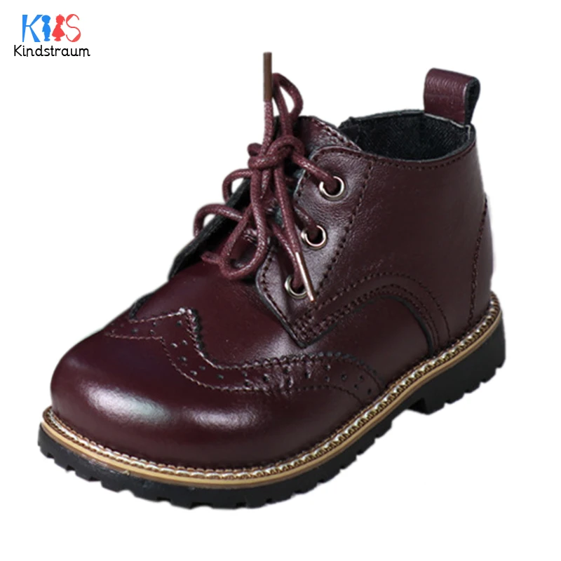 Children Leather Boots Top Quality 2017 New Kids Genuine Leather Rubber