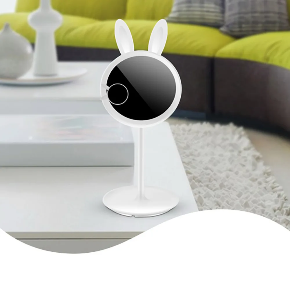 

Makeup mirror lamp 2019 new hot sale adjustable angle 7 times magnification without glare rabbit rechargeable vanity mirror#4M13