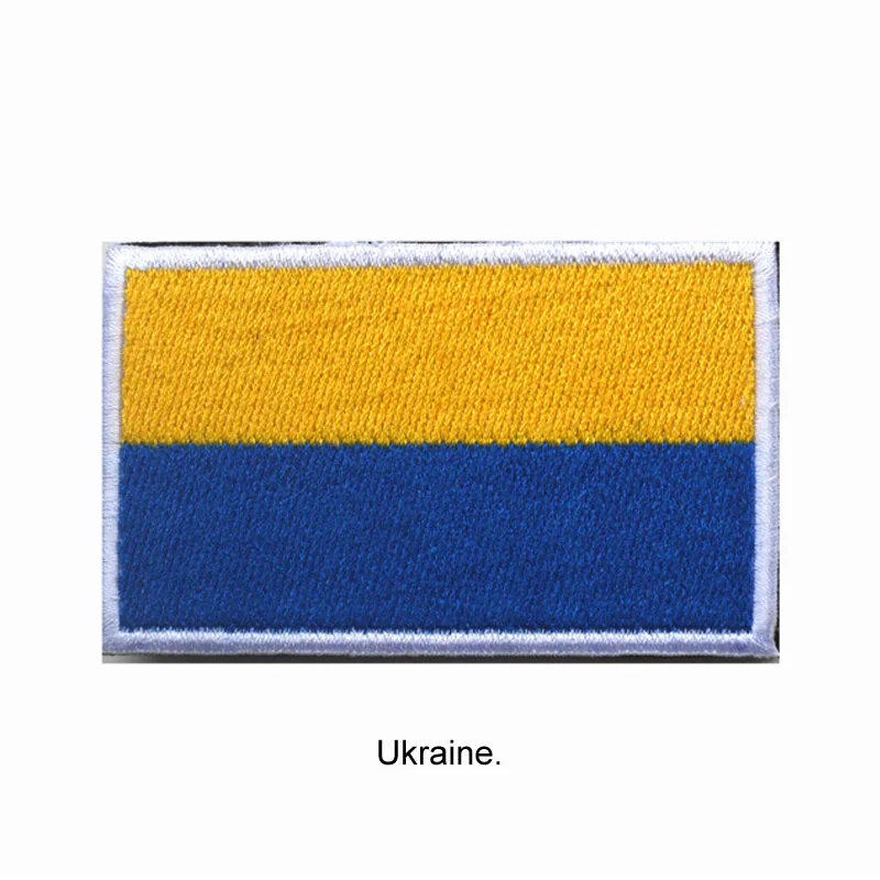 Европейский Флаг патч тактический боевой дух нашивка эмблема крюк петля армии вышивка значок боевой дух рюкзаки вышитые заплатки, аппликации - Цвет: ukraine
