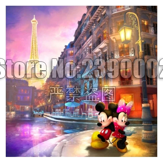 

Paris Cartoon Mickey & Minnie DIY Diamond Painting Cross Stitch Needlework Diamond Mosaic Full Diamond Embroidery Animal Series