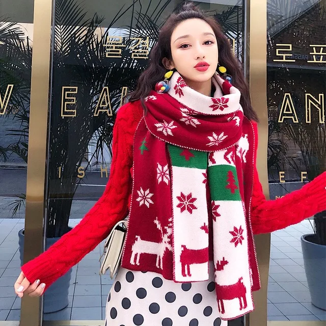 

Fashion 200*40cm Thickening Winter printed Scarf Cashmere Blending Deer Design Women Scarf Fashion Couples Christmas Scarf
