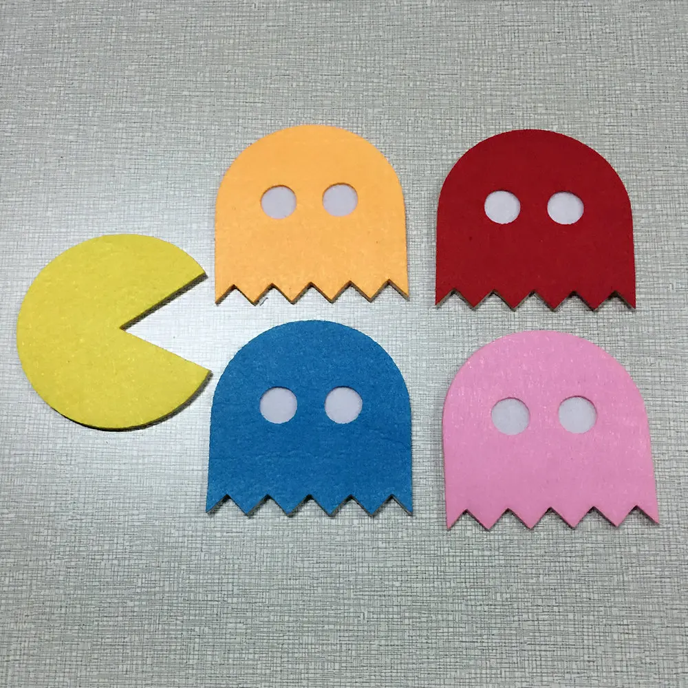 

Partywakaka 10 pcs Pacman Felt Coaster Cup mats Cartoon Pad supply fabric