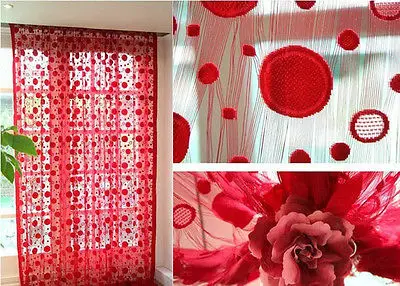 

Hot Sale Fashion Multifuction Door Curtain Window Dot Pattern Tassel String Room Curtains 12 Colors
