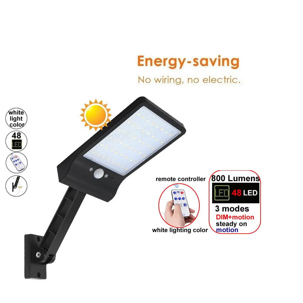

48 LED Solar Light PIR Motion Sensor IP65 Floodlight Garden Spotlight Outdoor Wall Lamp spotlight Lamps for