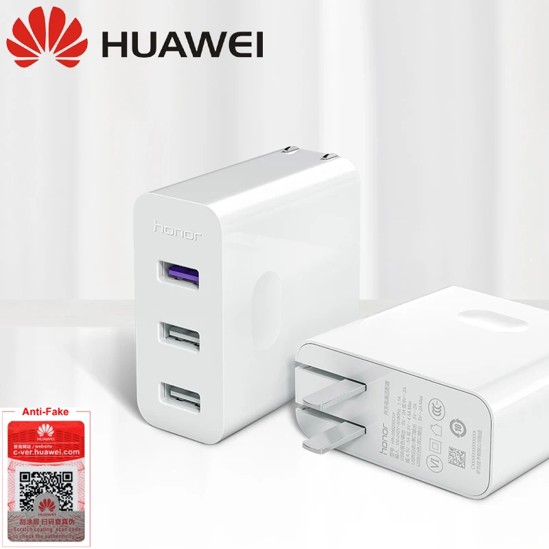 Зарядное устройство huawei с 3 usb-портами,, 5 В, 22,5 А, 100 Вт, Макс., 240-в, для huawei P20 Pro, huawei mate 20 Pro, Honor 10