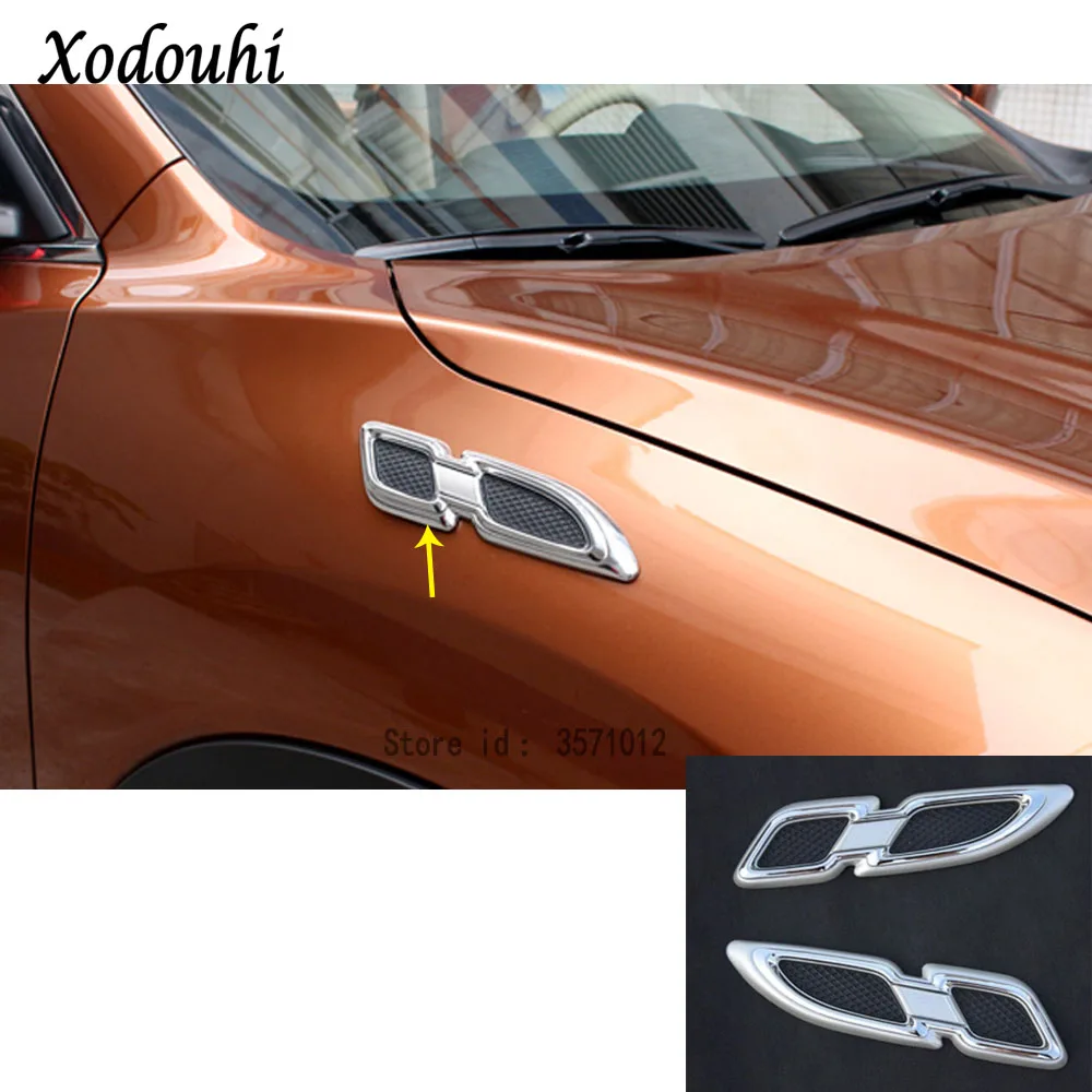 

For Nissan X-Trail XTrail T32/Rogue 2014 2015 2016 car cover detector Front Side Foliage Leaf Fender Vent Air Outlet lamp trim