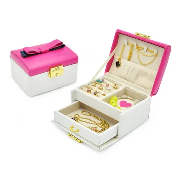 

Home Storage Leather Jewelry Storage Box Ring Necklace Earrings Organizer Portable Organizers Storage Boxes Container
